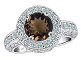 Original Star K™ Genuine 7mm Round Smoky Quartz Engagement Ring