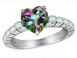 Original Star K™ 8mm Heart Shape Rainbow Mystic Topaz Engagement Ring