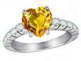 Original Star K™ Genuine 8mm Heart Shape Citrine Engagement Ring