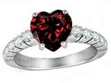 Original Star K™ 8mm Heart Shape Genuine Garnet Engagement Ring