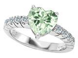 Original Star K™ Genuine 8mm Heart Shape Green Amethyst Engagement Ring