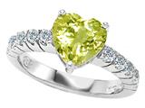 Original Star K™ Genuine 8mm Heart Shape Lemon Quartz Engagement Ring