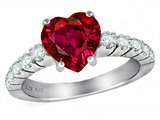 Original Star K™ 8mm Heart Shape Created Ruby Engagement Ring