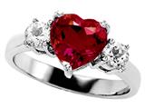 Original Star K™ 8mm Heart Shape Created Ruby Engagement Ring