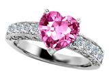 Original Star K™  8mm Heart Shape Simulated Pink Topaz Engagement Ring