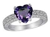Original Star K™ 8mm Heart Shape Simulated Alexandrite Engagement Ring