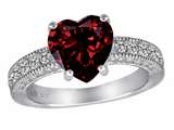 Original Star K™ Genuine 8mm Heart Shape Garnet Engagement Ring