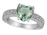 Original Star K™ Genuine 8mm Heart Shape Green Amethyst Engagement Ring
