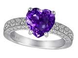 Original Star K™ 8mm Heart Shape Genuine Amethyst Engagement Ring