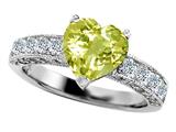 Original Star K™ Genuine 8mm Heart Shape Lemon Quartz Engagement Ring