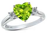 Original Star K™ Genuine 8mm Heart Shape Peridot Engagement Ring