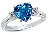 Original Star K™ Genuine 8mm Heart Shape Blue Topaz Engagement Ring
