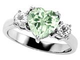 Original Star K™ Genuine 7mm Heart Shape Green Amethyst Engagement Ring
