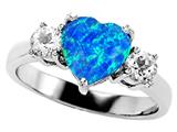 Original Star K™ 8mm Heart Shape Created Blue Opal Engagement Ring