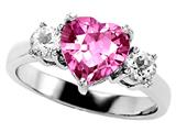 Original Star K™ 8mm Heart Shape Simulated Pink Tourmaline Engagement Ring