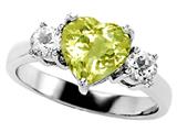 Original Star K™ Genuine 8mm Heart Shape Lemon Quartz Engagement Ring
