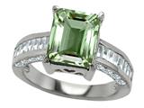 Original Star K™ 925 Genuine Emerald Cut Green Amethyst Engagement Ring