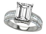 Original Star K™ 925 Genuine Emerald Cut White Topaz Engagement Ring