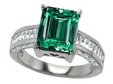 Original Star K™ Emerald Octagon Cut Simulated Emerald Engagement Ring