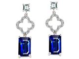 Original Star K™ 925 Emerald Cut Octagon Hanging Drop Created Sapphire Earrings