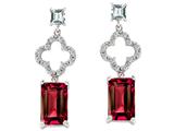 Original Star K™ Emerald Cut Created Ruby Earrings