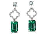 Original Star K™ 925 Created Emerald Cut Emerald Earrings