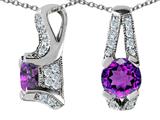 Original Star K™ 925 Genuine Round Amethyst Pendant
