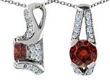Original Star K™ 925 Genuine Round Garnet Pendant