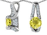 Original Star K™ 925 Genuine Round Lemon Quartz Pendant