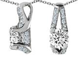 Original Star K™ 925 Genuine Round White Topaz Pendant