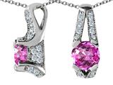 Original Star K™ 925 Simulated Round Pink Topaz Pendant