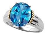 Genuine Oval Blue Topaz Ring
