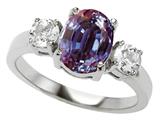 Original Star K™ 925 Simulated Oval Alexandrite Engagement Ring