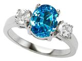 Original Star K™ 925 Genuine Oval Blue Topaz Engagement Ring