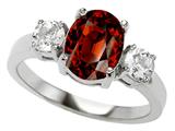 Original Star K™ 925 Genuine Oval Garnet Engagement Ring