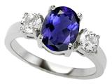 Original Star K™ 925 Genuine Oval Iolite Engagement Ring