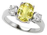 Original Star K™ 925 Genuine Oval Lemon Quartz Engagement Ring