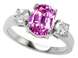 Original Star K™ 925 Simulated Oval Pink Tourmaline Engagement Ring