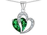 Original Star K™ Heart Shape 12mm Simulated Emerald Pendant