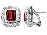 Original Star K™ 925 Created Emerald Cut Ruby Earrings
