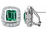 Original Star K™ 925 Created Emerald Cut Emerald Earrings