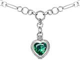 Original Star K™ 10mm Heart Shape Simulated Emerald Pendant