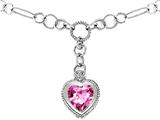Original Star K™ 925 Lab Created Heart Shape Pink Sapphire Pendant