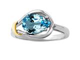 Genuine Pear Shape Blue Topaz Ring