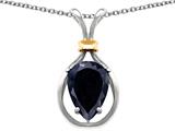 Original Star K™ Pear Shape 11x8mm Genuine Black Sapphire Pendant