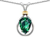 Original Star K™ Pear Shape 11x8mm Simulated Emerald Pendant