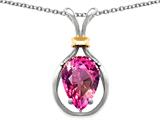 Original Star K™ Pear Shape 11x8mm Simulated Pink Tourmaline Pendant