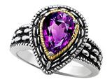 Genuine Pear Shape Amethyst Ring