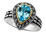 Genuine Pear Shape Blue Topaz Ring
