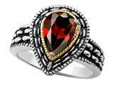 Genuine Pear Shape Garnet Ring